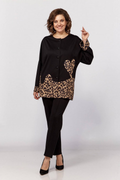 Комплект из жакета и брюк из трикотажа, свободный крой, демисезон Koketka i K 1205 - фото 1