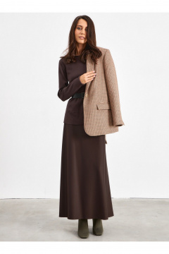 Юбка А-образного силуэта из вискозы в коричневом цвете ATTIKA A3037 - фото 1