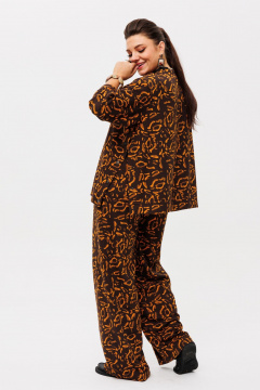 Демисезонный костюм из вискозы и трикотажа, брюки палаццо и свитшот Anelli 1494 жираф - фото 5