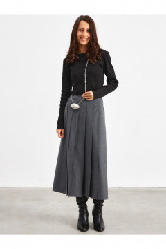 Миди-юбка из костюмной ткани с разрезом и высокой талией ATTIKA A3049 - фото 1