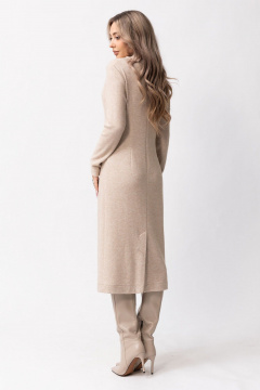 Платье с асимметричной драпировкой и стойкой, демисезон Golden Valley 44074 бежевый - фото 2