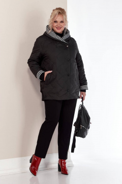 Куртка утепленная из водоотталкивающей ткани с капюшоном и оригинальной отделкой Shetti 2155 черный - фото 4