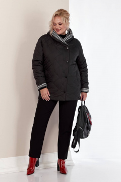 Куртка утепленная из водоотталкивающей ткани с капюшоном и оригинальной отделкой Shetti 2155 черный - фото 2