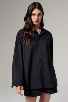 Блуза и шорты из хлопковой ткани для лета Панда 170920w черный - фото 1