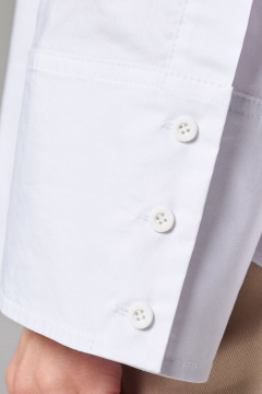 Блуза из хлопка с воротником-стойкой и длинным рукавом Панда 172940w белый - фото 4