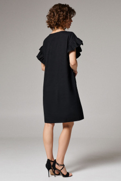 Платье из льна с прорезными карманами и сборкой Панда 174880w черный - фото 3