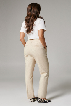 Блуза летняя из хлопка с коротким рукавом и разрезами Панда 174960w бежевый - фото 2