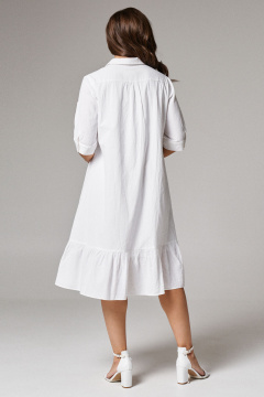 Платье из хлопка с вытачками и вышивкой Панда 175080w белый - фото 3