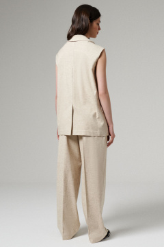 Бежевый жилет из вискозы на подкладке для демисезона Панда 179337w бежевый - фото 3