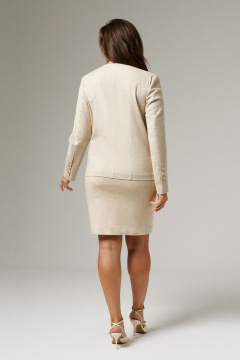 Бежевый жакет из вискозы с рельефными швами для демисезона Панда 179430w бежевый - фото 4