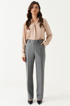 Брюки классического силуэта из поливискозной ткани для делового образа Панда 199063w серый - фото 2