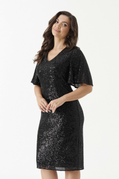 Платье из пайеток и трикотажа для торжественных случаев Панда 200180w черный - фото 2