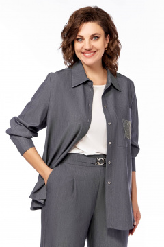 Двухсторонний демисезонный костюм из текстиля с карманами Temper 148 серый - фото 5