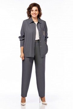 Двухсторонний демисезонный костюм из текстиля с карманами Temper 148 серый - фото 3