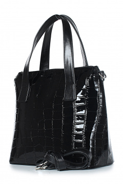 Сумка из экокожи черного цвета с двумя отделениями и съемной ручкой Galanteya 13324.24с626к45 черный - фото 1