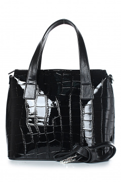 Сумка из экокожи черного цвета с двумя отделениями и съемной ручкой Galanteya 13324.24с626к45 черный - фото 2