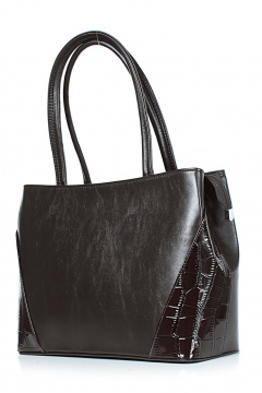 Сумка из экокожи коричневого цвета на каждый день Galanteya 13624.24с620к45 кор.т/коричн - фото 1