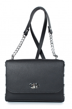 Экокожаная сумка на одно отделение с клапаном и заклепками Galanteya 25223.23с1202к45 черный - фото 2