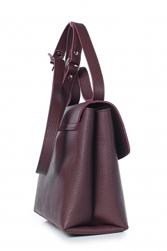 Кожаная сумка на два отделения с клапаном и никелевой фурнитурой Galanteya 34623.24с76к45 бордо - фото 4