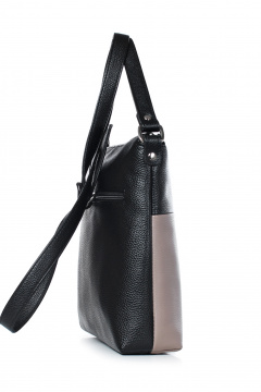 Экокожа мультиколорная сумка с карманами и ремнем Galanteya 36423.23с1380к45 черный/кофейн - фото 4