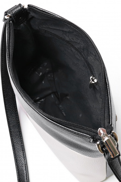 Экокожа мультиколорная сумка с карманами и ремнем Galanteya 36423.23с1380к45 черный/кофейн - фото 5