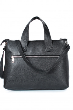 Кожаная сумка черного цвета с карманом и ремнем Galanteya 36723.23с929к45 черный - фото 3