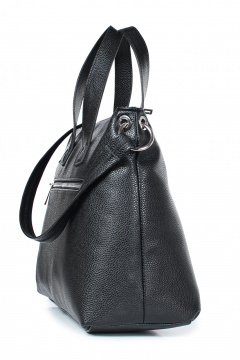 Кожаная сумка черного цвета с карманом и ремнем Galanteya 36723.23с929к45 черный - фото 4