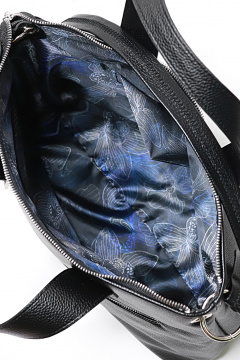 Кожаная сумка черного цвета с карманом и ремнем Galanteya 36723.23с929к45 черный - фото 5