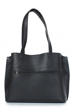 Бежевая и черная сумка из экокожи на три отделения Galanteya 42023.23с1397к45 черный/платин - фото 3