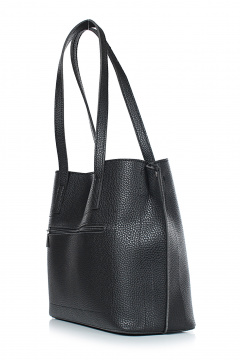 Бежевая и черная сумка из экокожи на три отделения Galanteya 42023.23с1397к45 черный/платин - фото 4