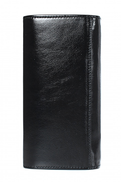Кожаное портмоне с клапаном на магните и краями в загибку Galanteya 45217.24с358к45 черный - фото 2