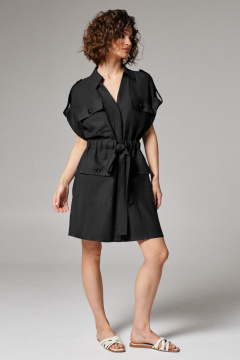 Платье летнее прямое на каждый день Панда 180980w черный - фото 1