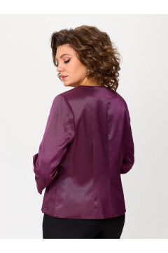 Фиолетовый жакет из текстиля с застежкой на пуговицу Zlata 4425 гранатовый - фото 5