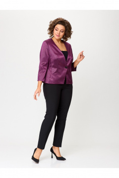 Фиолетовый жакет из текстиля с застежкой на пуговицу Zlata 4425 гранатовый - фото 2