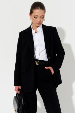 Жакет демисезонный прямой из текстиля для делового образа Ketty K-19730 черный - фото 2