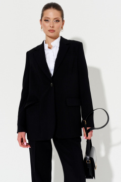 Жакет демисезонный прямой из текстиля для делового образа Ketty K-19730 черный - фото 1