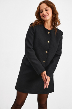 Комплект из черного жакета и юбки из фактурной ткани Avord V3140-1 черный - фото 5