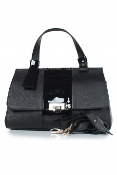 Сумка из натуральной кожи, черная, на плечо, с карманом Galanteya 46823.24с901к45 черный - фото 5