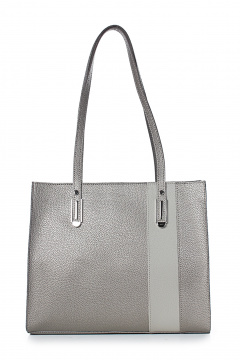 Сумка из экокожи, черная, на плечо, с карманом, застежка-молния Galanteya 46923.24с149к45 платин/бежев - фото 2