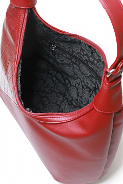 Классическая сумка из экокожи с карманами на молнию Galanteya 6024.24с255к45 красный_т. - фото 5