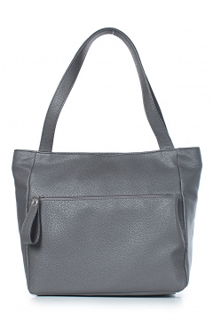 Стильная сумка из эко-кожи с карманами и украшением поводком Galanteya 7024.24с678к45 серый_т. - фото 2