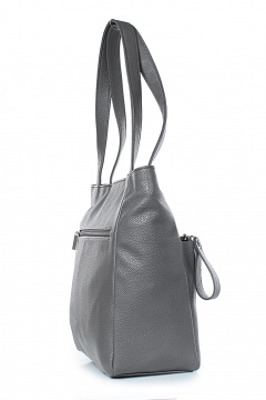 Стильная сумка из эко-кожи с карманами и украшением поводком Galanteya 7024.24с678к45 серый_т. - фото 4