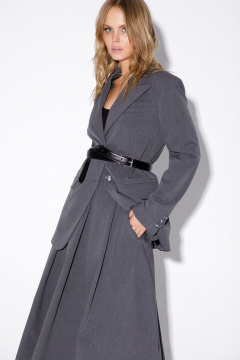 Костюм двойка приталенный жакет и юбка-складка PiRS 5489 серый - фото 3