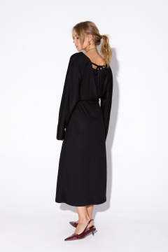 Миди-платье из трикотажа с многослойным эффектом PiRS 5494 черный - фото 4