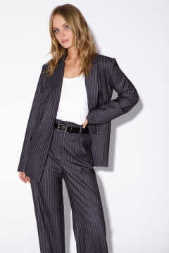 Круглогодичный деловой костюм из текстиля с брючным комплектом PiRS 5511 серый - фото 3