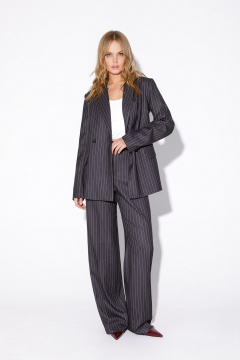 Круглогодичный деловой костюм из текстиля с брючным комплектом PiRS 5511 серый - фото 1