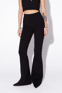 Облегающие брюки-клеш из утепленного трикотажа PiRS 5555 черный - фото 3