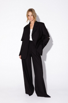 Круглогодичный оверсайз костюм из вискозы и текстиля PiRS 5521 черный - фото 2