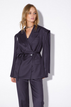 Свободный жакет с декором и укороченные брюки со стрелками PiRS 5539 графит - фото 5