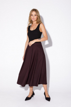 Костюм-двойка укороченный жакет и миди-юбка из текстиля PiRS 5567 бургунди - фото 5